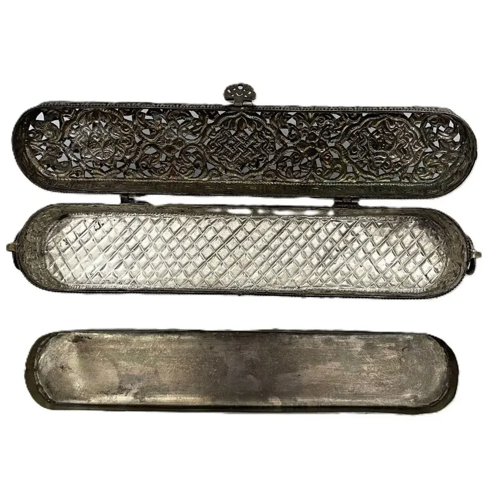 Vintage Silver Plate Incense Holder Trinket Jewelry Box 11